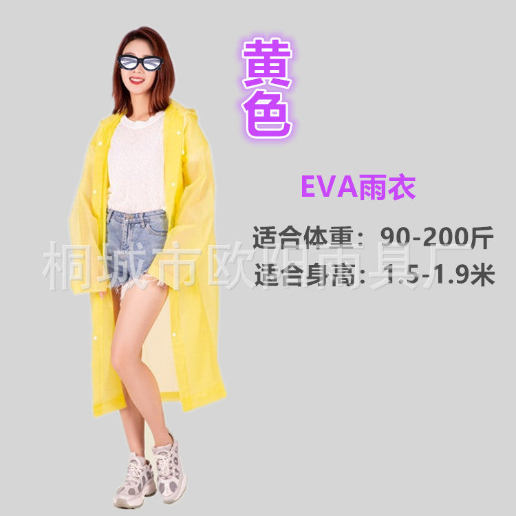 Foreign trade manufacturers non-disposable raincoat EVA adult thickened raincoat 100g travel light poncho wholesale