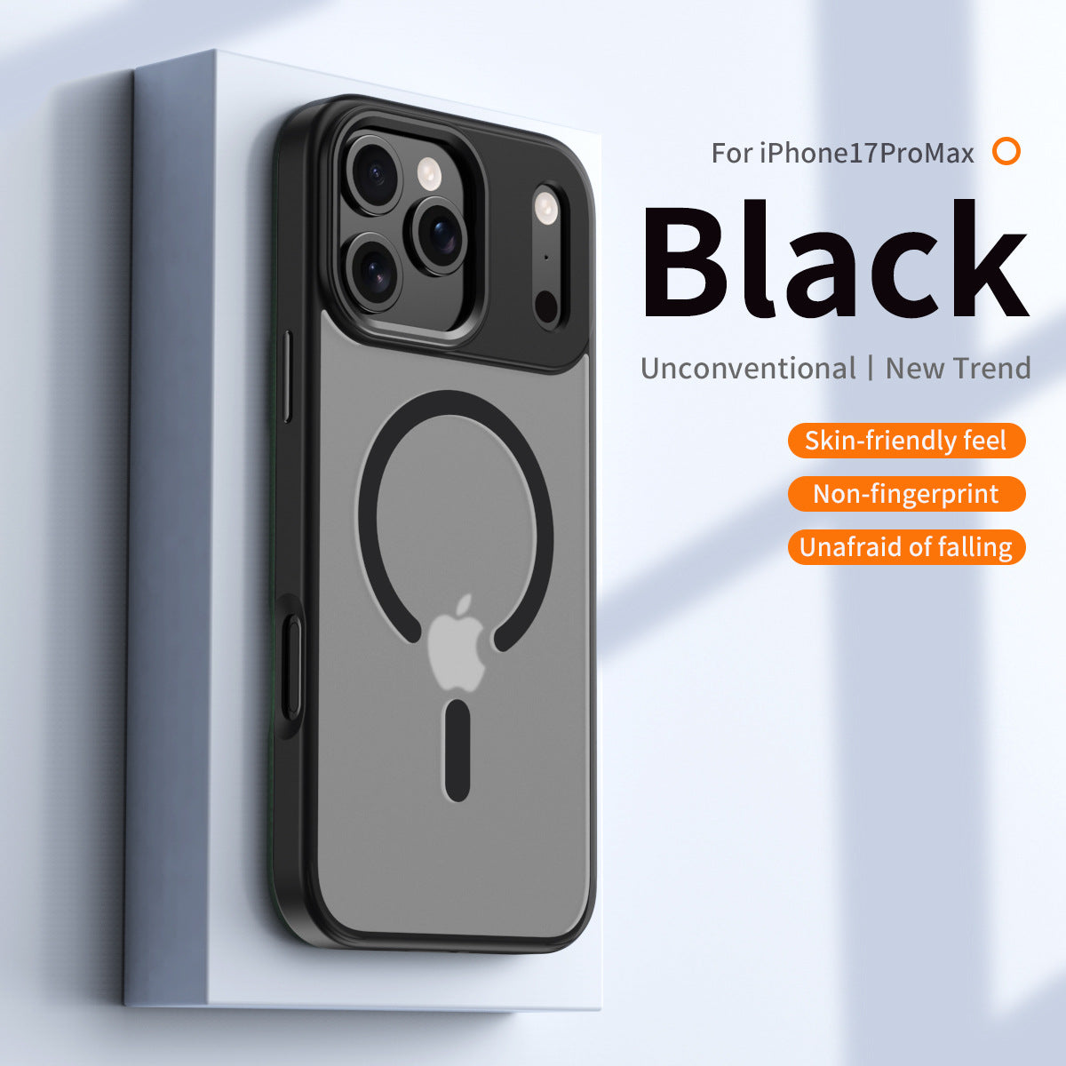 Skin-sensitive magnetic case is suitable for iPhone17propromax mobile phone case, transparent and anti-drop Apple 16Pro protective case.