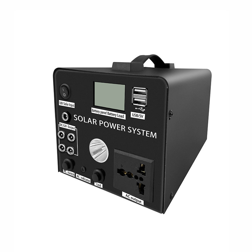 Portable outdoor LED notebook mobile energy storage power supply 150W high-power vehicle emergency solar charging