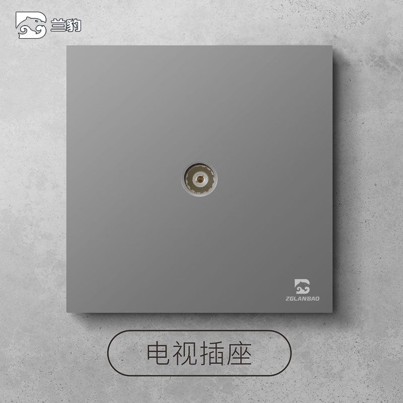 Wholesale Household Dark Grey Five-hole Socket 86 Concealed Two and Three Poles One Open Single Double Control Plug Switch Panel