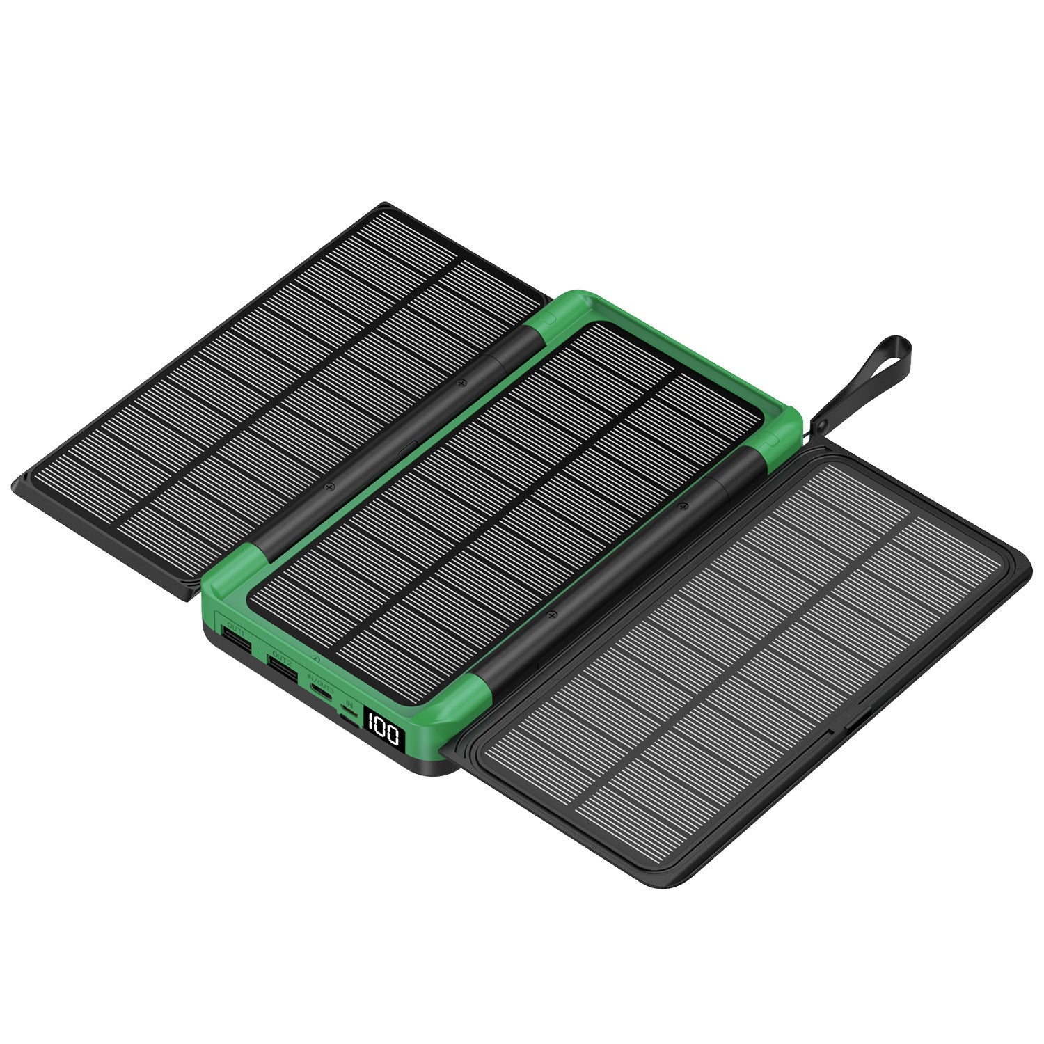 Cross-border folding portable solar power bank 20000mAh large-capacity wireless charging outdoor mobile power supply