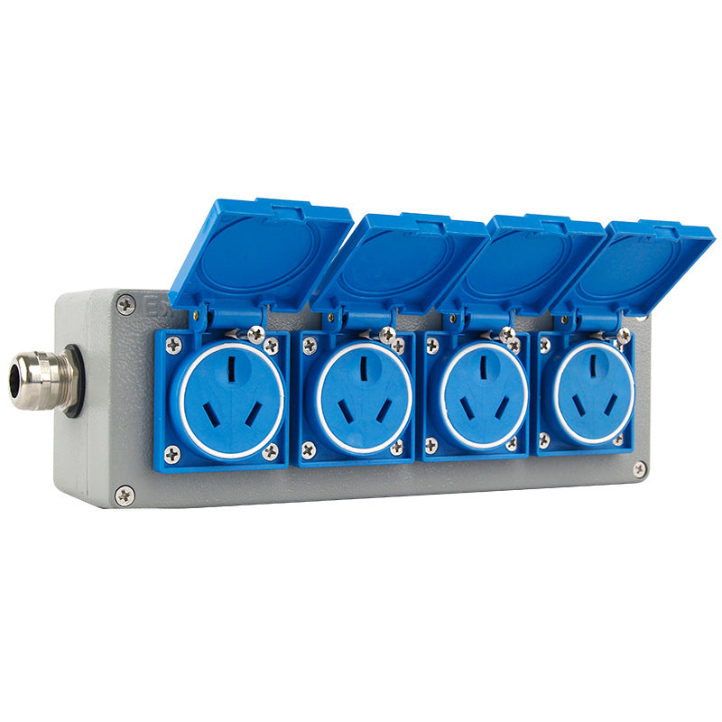 Outdoor cast aluminum socket 220/380V wall plug Five-hole waterproof switch Industrial grade 10/16A surface mounted panel