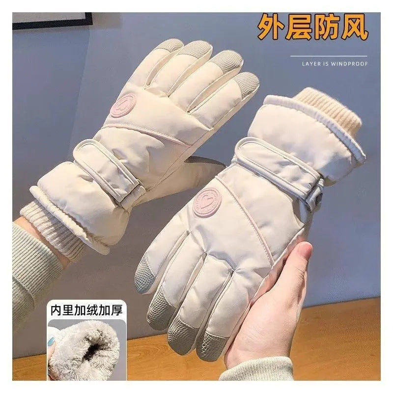 Winter Warm Gloves Thickened Warm Unisex Outdoor Waterproof Riding Ski Riding Touch Screen Windproof Gloves