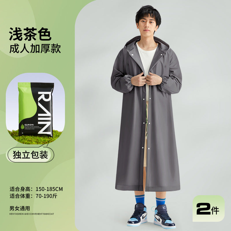 Non-disposable raincoat wholesale EVA adult thickened + outdoor hiking portable one-piece raincoat