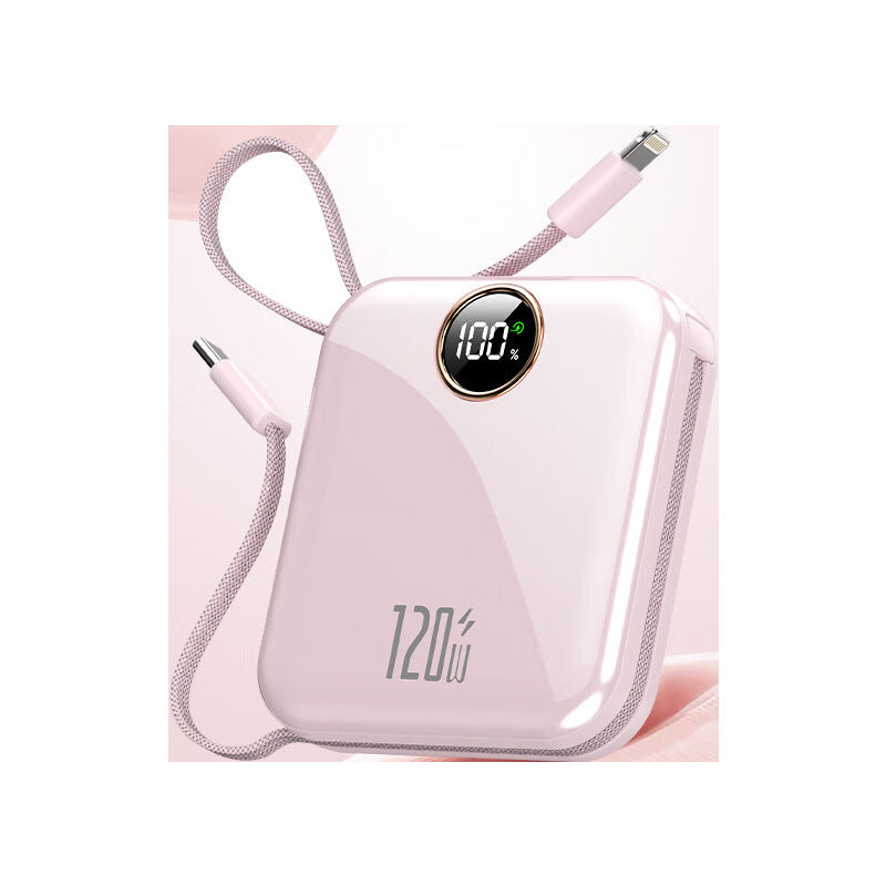 3C certification can be on the plane Mini portable 120W power bank 20000M with its own cable Super fast charging 10,000 mAh