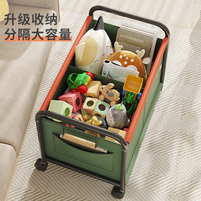 Children's toy storage rack trolley shelf mobile home bookshelf building block picture book doll snack storage basket