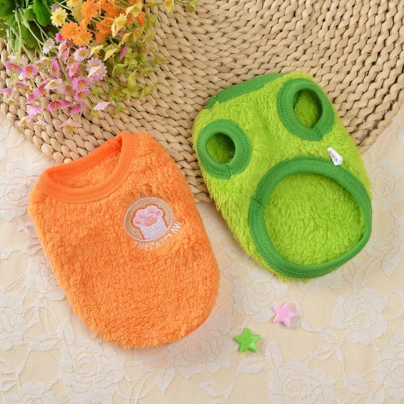 Cat clothes warm, velvet and thickened autumn and winter new puppies teacup dogs small dog kittens teddy dog vest