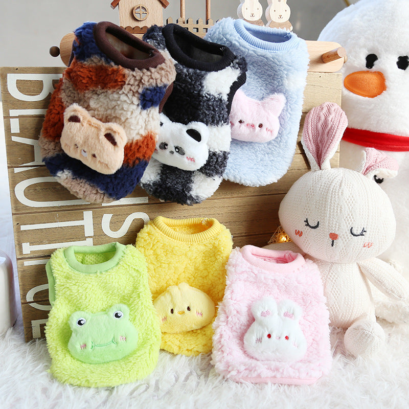 Petstyle glutinous rice dumplings milk dog clothes, cute fluffy puppy dog puppy kitten clothes, newborn cat