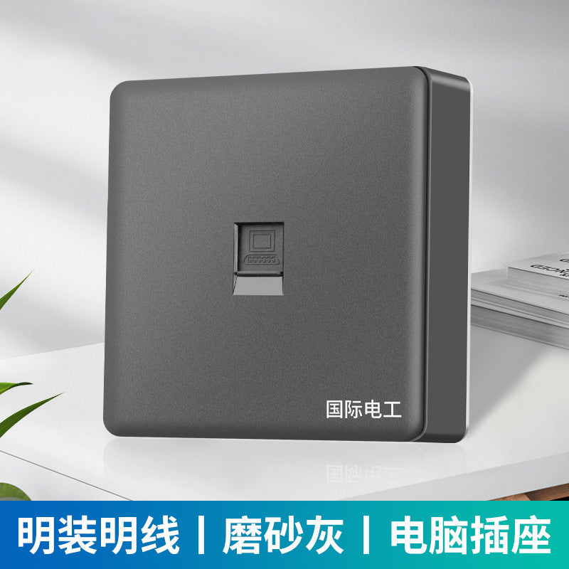 International electrician surface-mounted switch socket 86-type large board five-hole bright wire box household wall plug panel wholesale