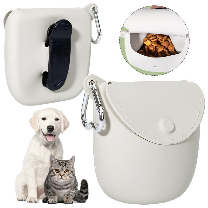 Cross-border pet snack bag, silicone dog food bag, portable dog training waist bag, dog snack bag, dog training supplies