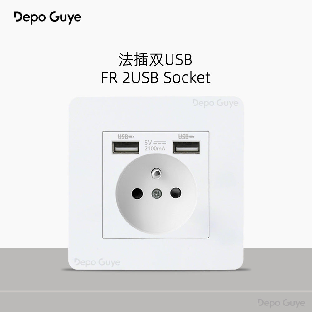 Foreign trade simple wind stainless steel switch panel 86 type concealed Hong Kong and Macao British standard European socket brass lever