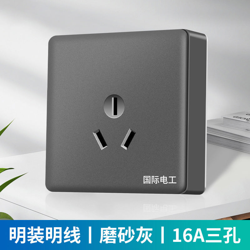 International electrician surface-mounted switch socket 86-type large board five-hole bright wire box household wall plug panel wholesale