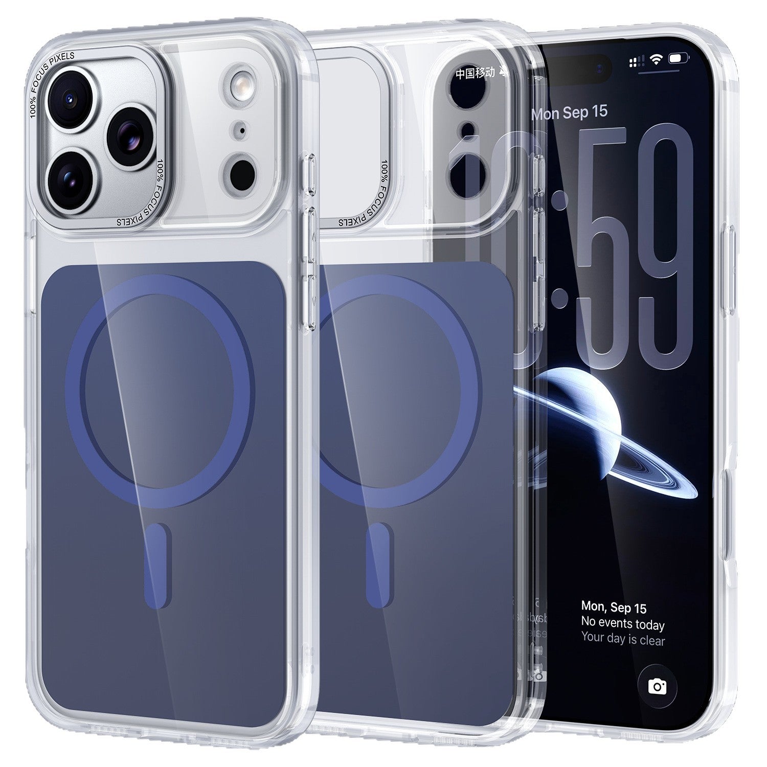 Applicable to iphone17promax mobile phone case official magnetic cloud mirror acrylic transparent anti-yellow apple 16pro