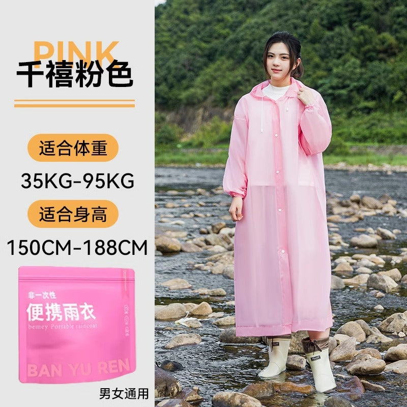 Manufacturer spot eva non-disposable raincoat adult average size long concert travel portable thickened poncho