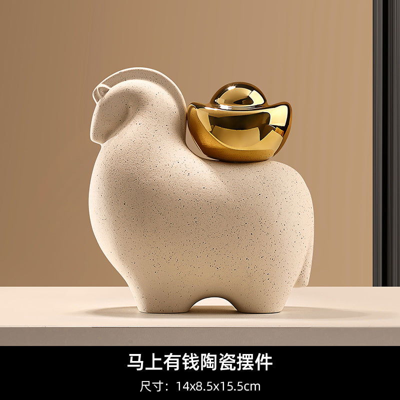 Bei Hanmei's new Chinese-style creative ornaments will be rich soon. Soft decoration, home furnishing entrance, living room desktop TV cabinet decoration