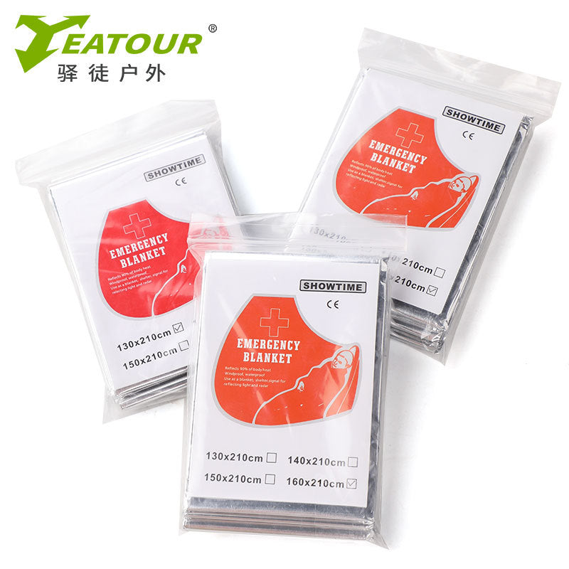 Spot wholesale, outdoor survival first aid blanket, thermal insulation blanket, double-sided silver sunscreen blanket, portable emergency survival equipment