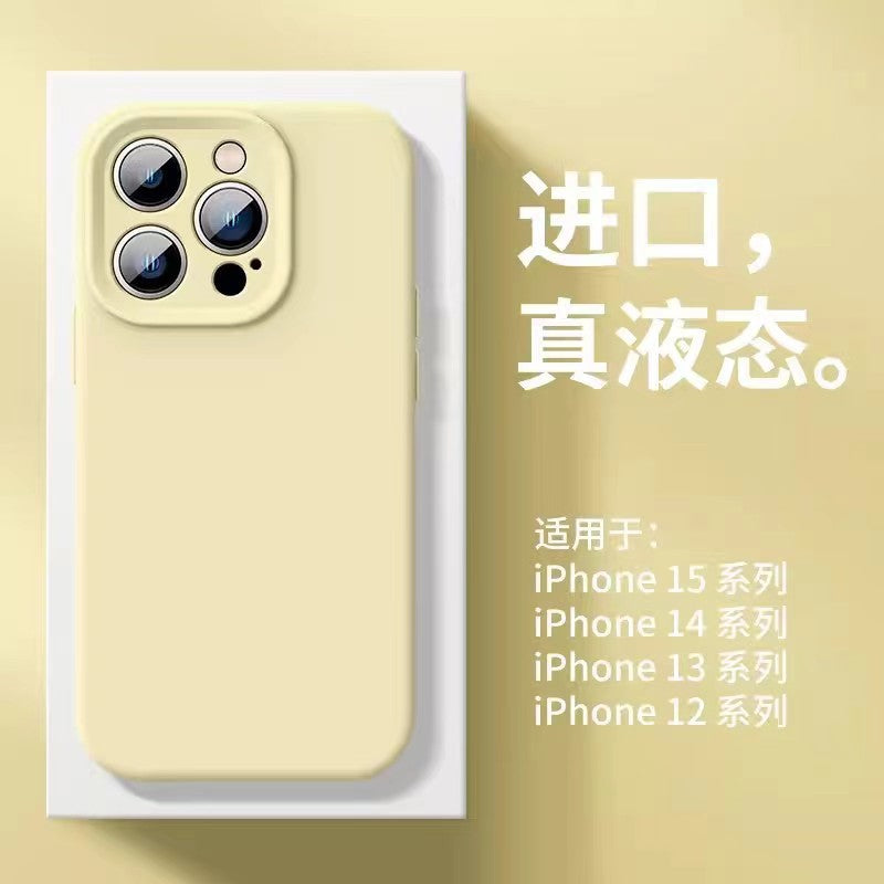 Liquid silicone is suitable for Apple 17Promax mobile phone case fine hole iPhone17 all-inclusive simple anti-drop protective case.