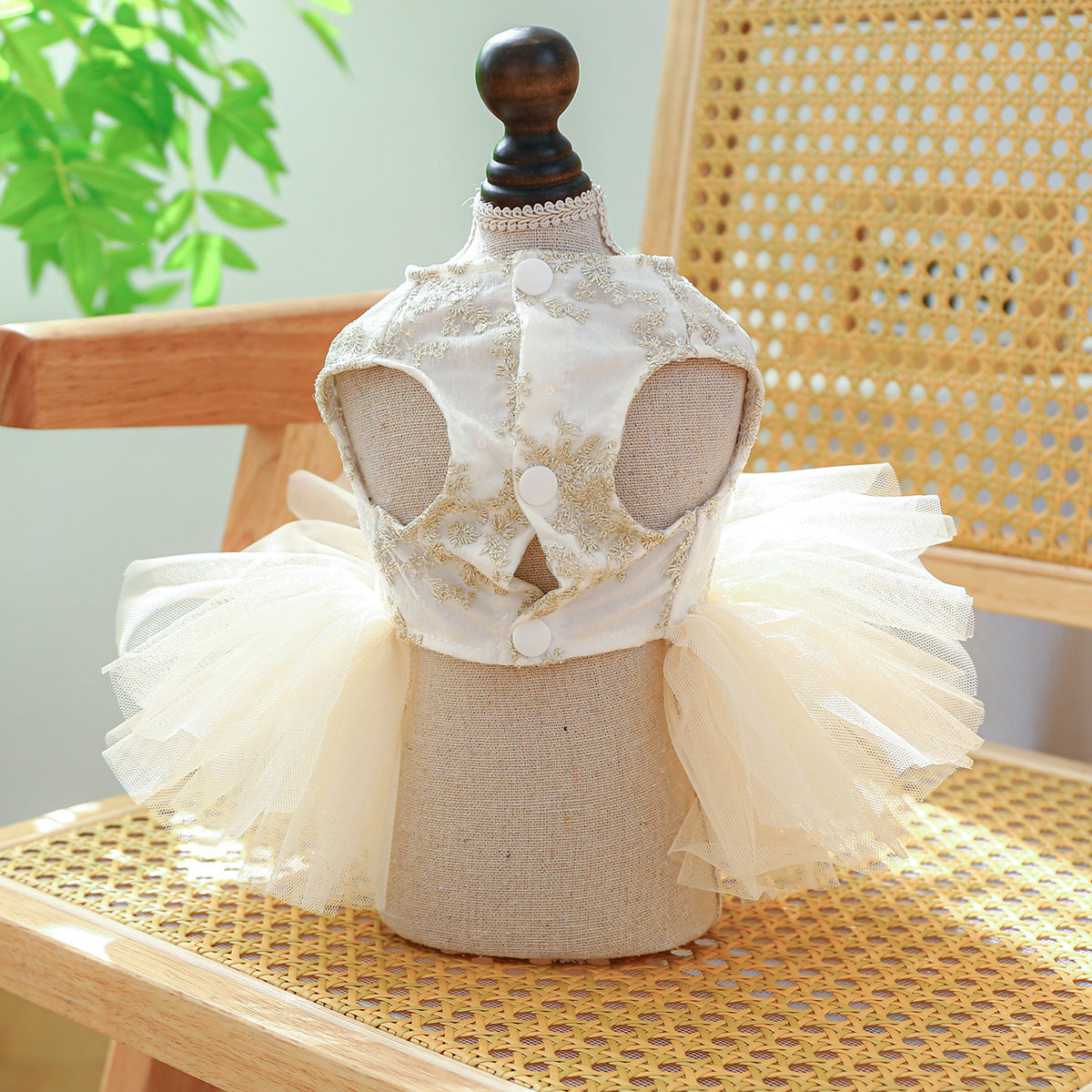 PETCIRCLE pet dog dog cat clothing clothing fluffy gauze skirt chest back high-end dress wedding collection
