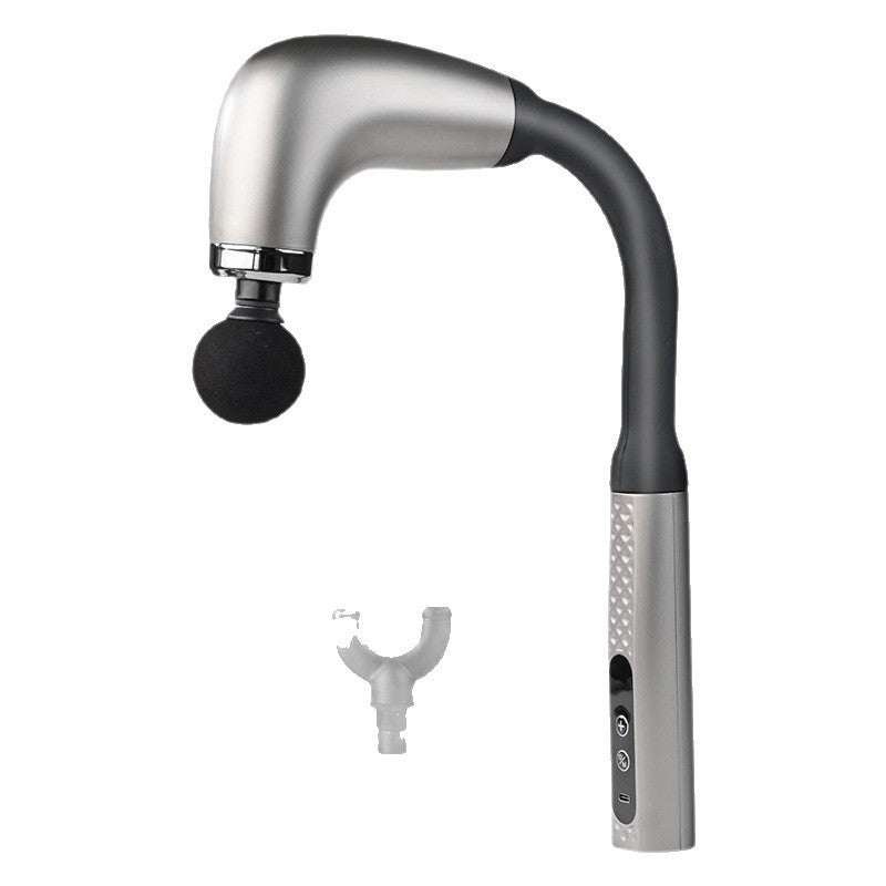 Cross-border hot-selling U-shaped curved hook fascia gun, electric massage, silent muscle relaxation, fitness lengthening and beating back LCD more