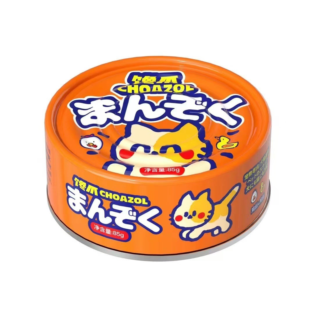 Canned claws, canned cats, dogs, canned soup, canned snacks, canned chicken, pumpkin, carrots