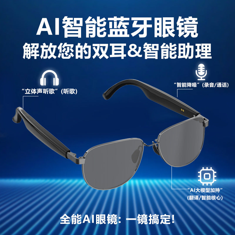Factory direct sales smart glasses ai translation conference simultaneous interpretation bluetooth audio wearable device translation glasses