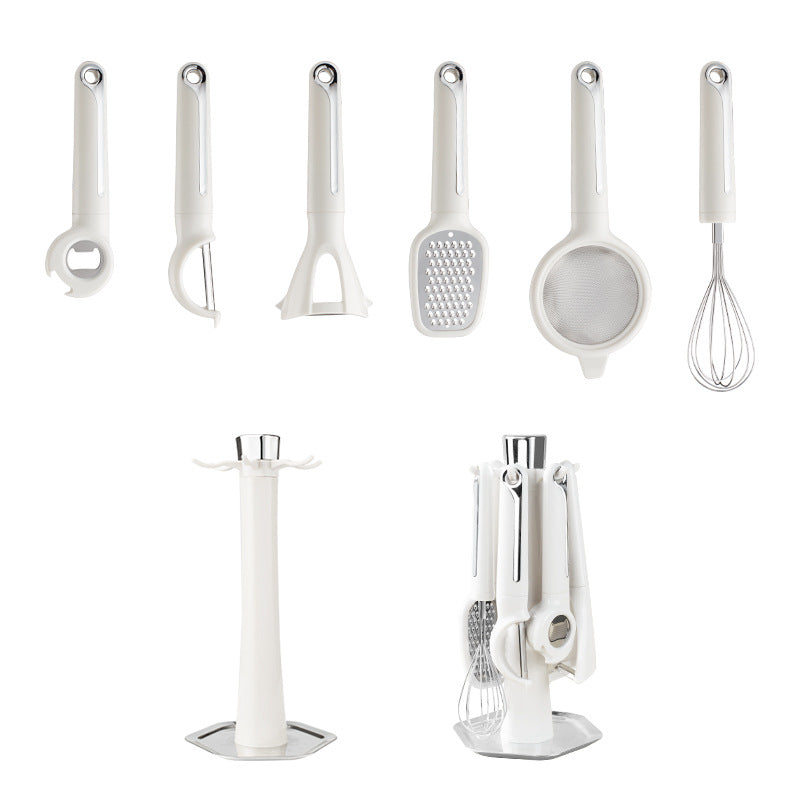 Kitchen Helper Set Household Multifunctional Gadgets Storage Rack Shaved Wire Egg Beater Bottle Opener Filter