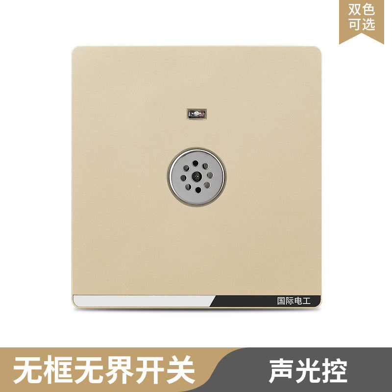 International Electrician 86 type concealed large board gray household porous wall power supply one open five hole switch socket panel