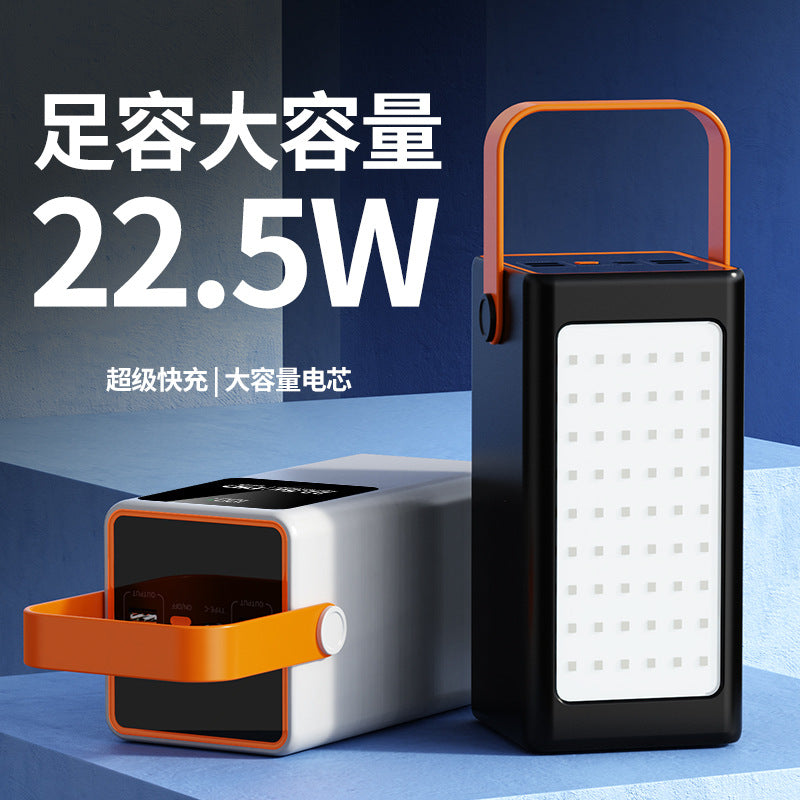 Cross-border wholesale fast charging convenient power bank large capacity outdoor camping durable mobile power supply can be customized logo
