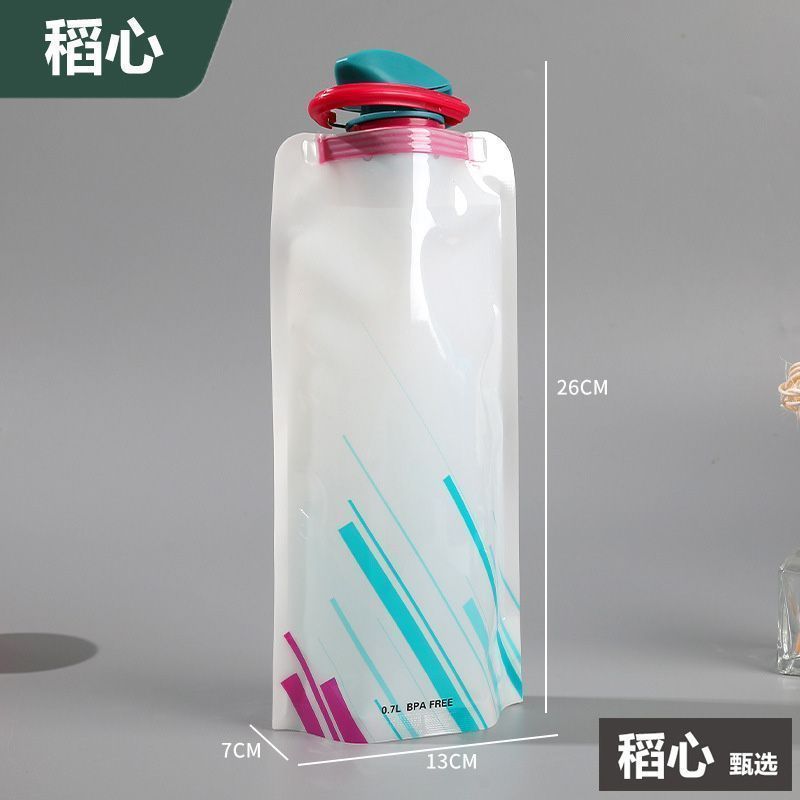 Outdoor Sports Soft Water Bag Music Festival Folding Dew Camping Equipment Mountaineering Cycling Hiking Concert Convenient Water Bag