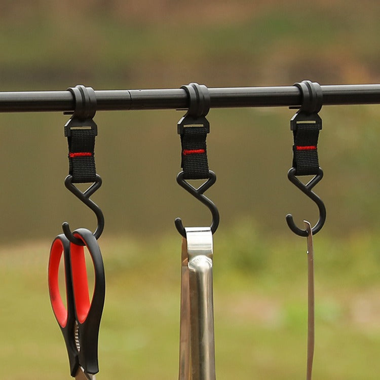 Outdoor camping triangular rack hook plastic steel buckle webbing hook crossbar hook load-bearing hook coat hook
