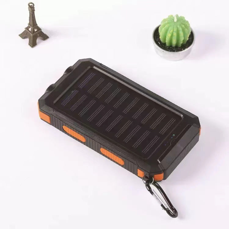 New strong waterproof solar mobile power supply 20000mah compass mobile phone Amazon with double light power bank