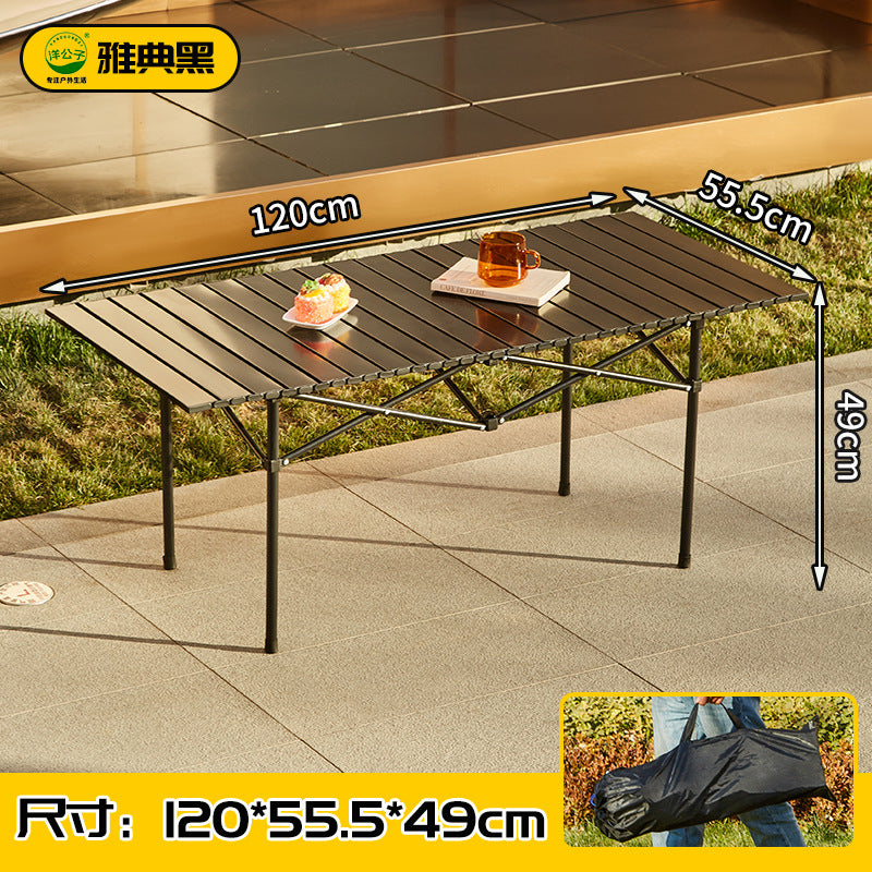 Outdoor folding table, egg roll table, camping table, portable picnic table and chairs, full set of camping equipment supplies