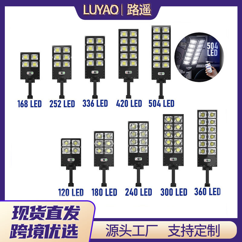 Solar street light Double row integrated induction Industrial wind Outdoor rural explosive lawn light Garden light Lighting