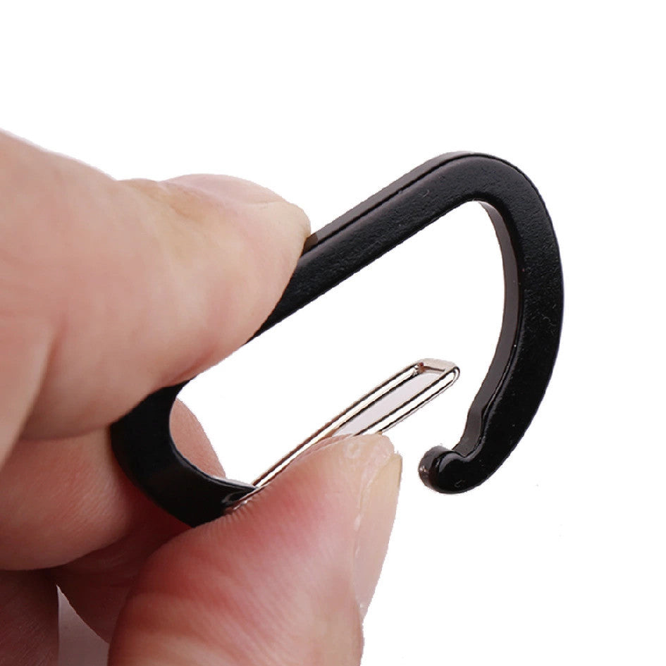 D-shaped steel wire buckle, color full flat aluminum alloy steel wire spring buckle, outdoor mountaineering, camping and fishing portable quick hanging