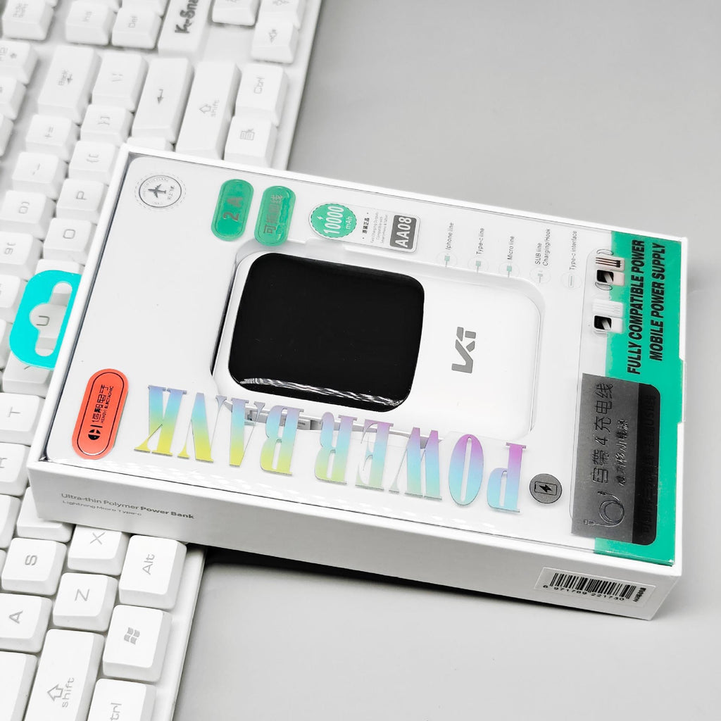 Comes with a three-wire 10,000mAh power bank, universal mobile phone, compact and portable mini outdoor mobile power wholesale