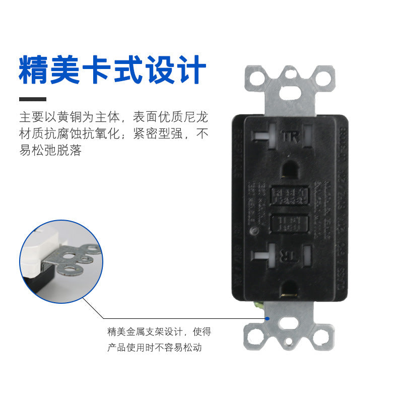 Double socket South America, automatic detection leakage protection socket gfci socket, wall socket type 118