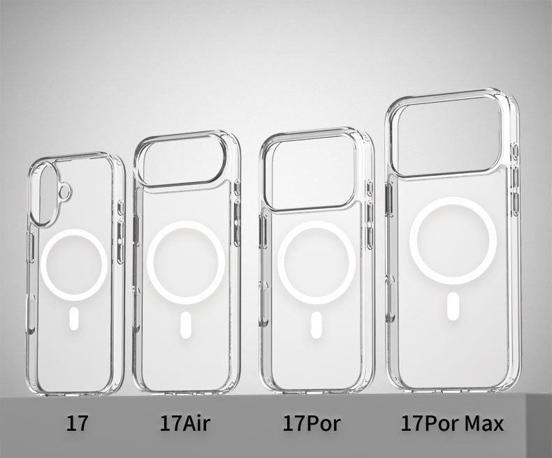 Suitable for iPhone 17 anti-scratch anti-yellowing transparent glass magnetic mobile phone case protective cover