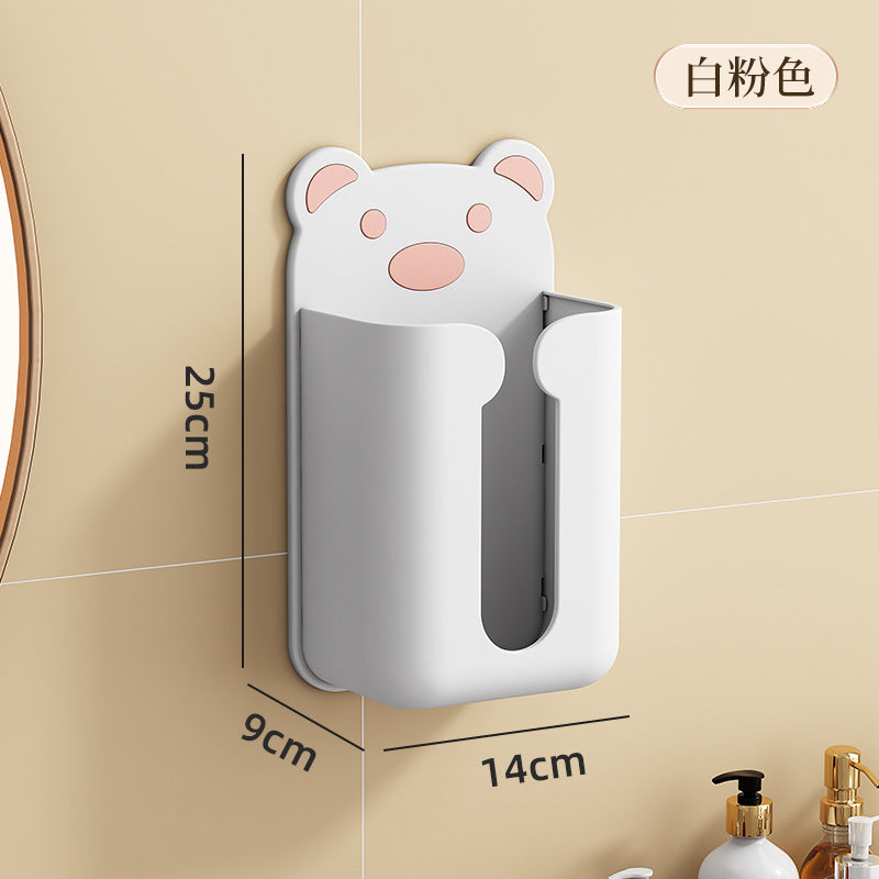 Household cartoon paper box free punching paper storage box bathroom living room wall mounted self-adhesive paper towel box wholesale