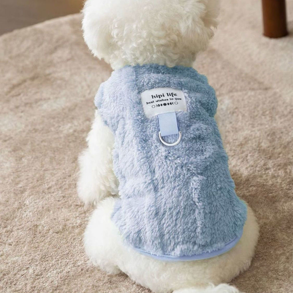 Puppy dog clothes can be towed, autumn clothes, teddy, Bigbear, Pomeranian, cat, small dog cotton-padded clothes, velvet to keep warm and prevent hair loss