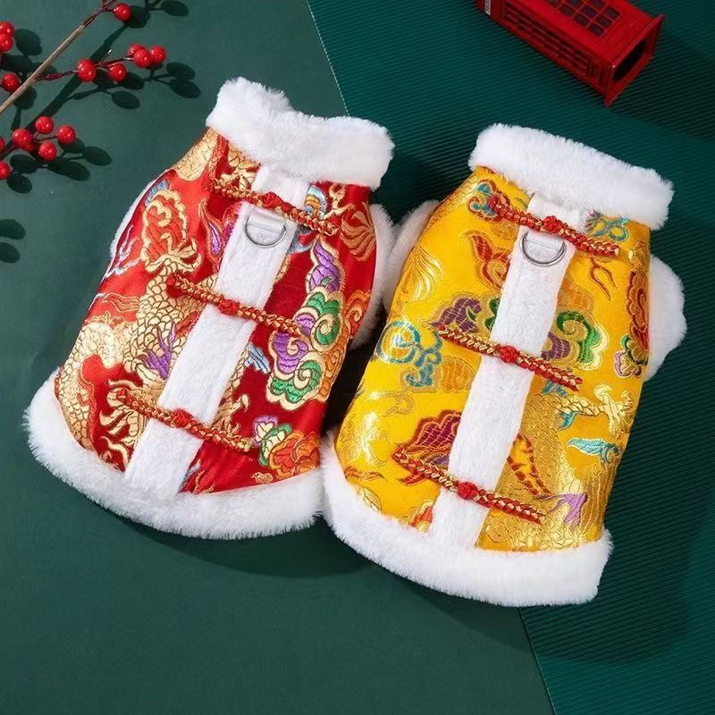 Cat clothes Emperor dragon robe jacket winter warm kitten British short puppet blue cat dog pet spring and autumn