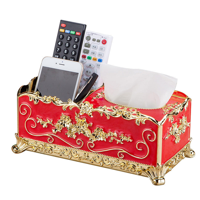 Desktop multi-functional storage box paper draw, European home living room simple, coffee table creative household napkin paper box