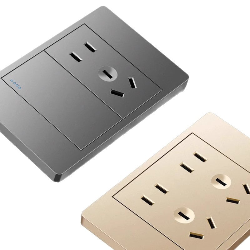 118 Concealed switch Siamese ten-hole socket in series New national standard 15 panel plug Household multi-function usb flame retardant
