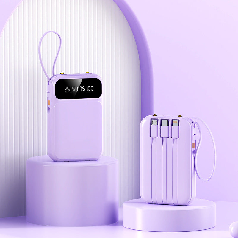 Mobile phone power bank 3C certification 20000mAh super fast charging large capacity mini portable with cable mobile power supply