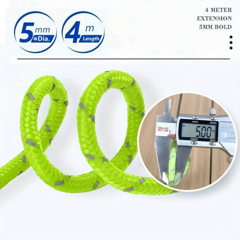 5mm反光风绳户外露营帐篷绳天幕固定绳多功能延长4米绳配铝合金扣