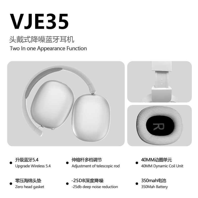 VJE35ANC Active Noise Cancellation Headset Wireless Bluetooth Headset High Battery Life Mobile Phone Call Headset Cross-border Manufacturer