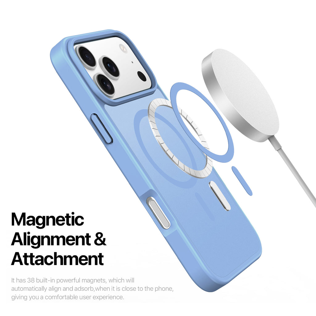 Applicable to iPhone17Pro magnetic skin suction mobile phone case, Apple 17 simple matte transparent back case cross-border wholesale