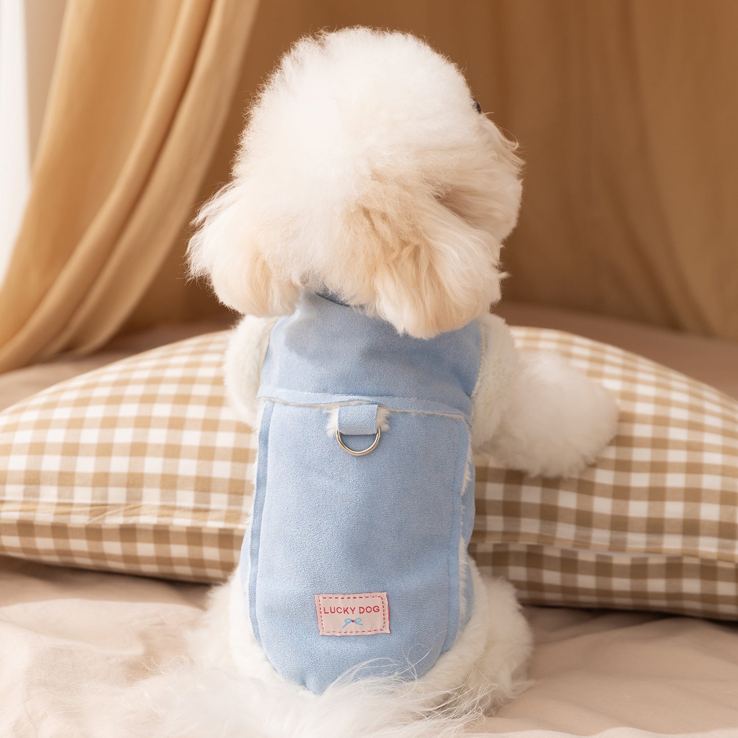 Autumn and winter dog clothes thickened warm quilting cotton pockets traction cat pet than bear four-legged cotton-padded dog clothes