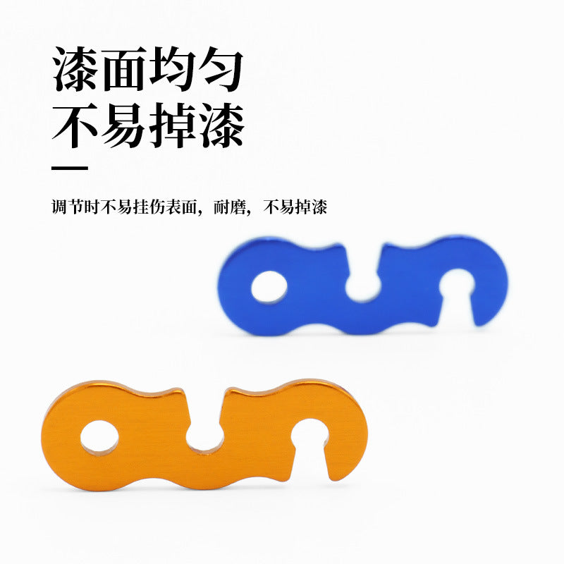 户外野营铝合金伞绳扣帐篷拉绳配件S型风绳扣三眼开口绳扣小号