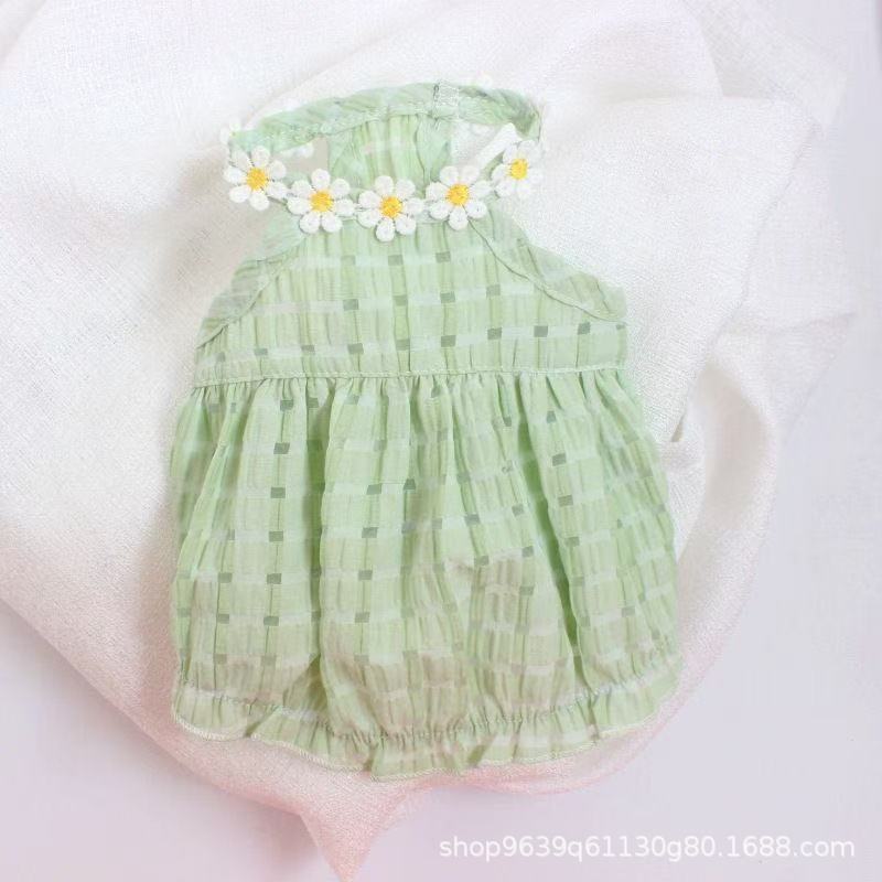 Cat summer clothes small skirt anti-hair loss cute ins gold gradient ragdoll cat British short summer suspender skirt