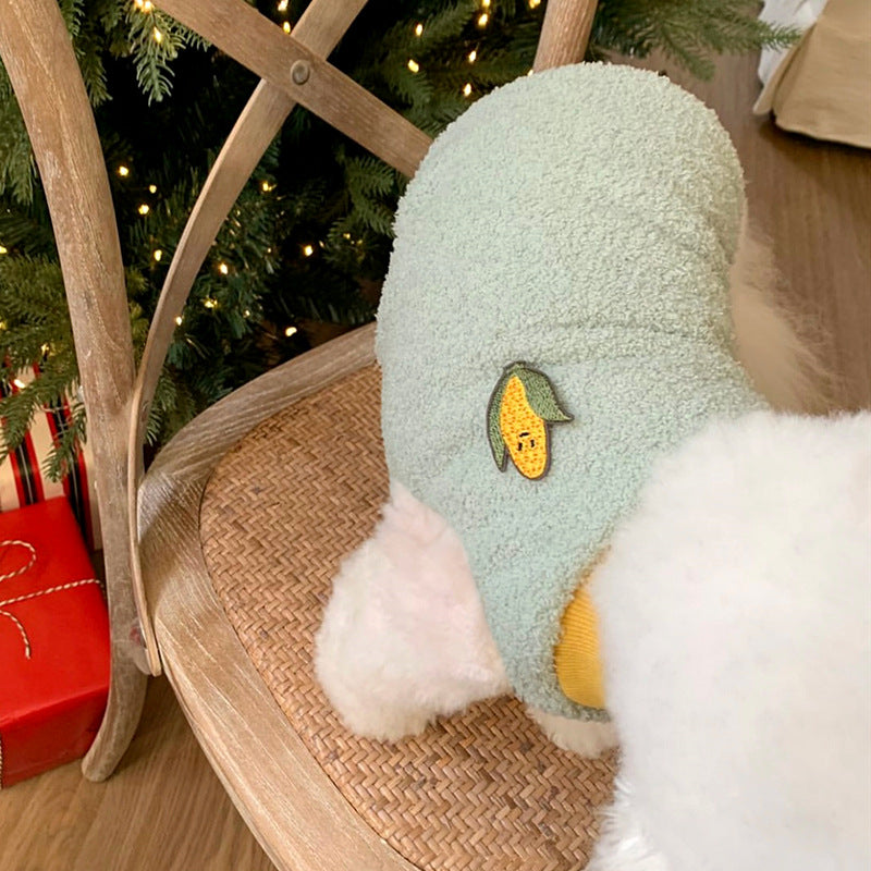 Traction puppy dog clothes winter teddy Bichon Pomeranian Schnauzer small dog pet vest autumn and winter cotton-padded clothes